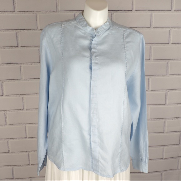 pineda covalin Tops - Pineda Covalin XXL blue linen button down